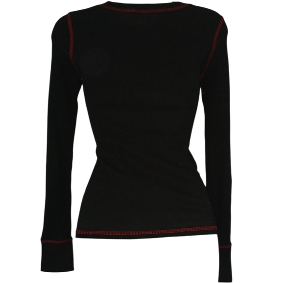 Happy Bunny Y2K Christmas Long Sleeve Shirt Black XS S - Picture 2 of 2